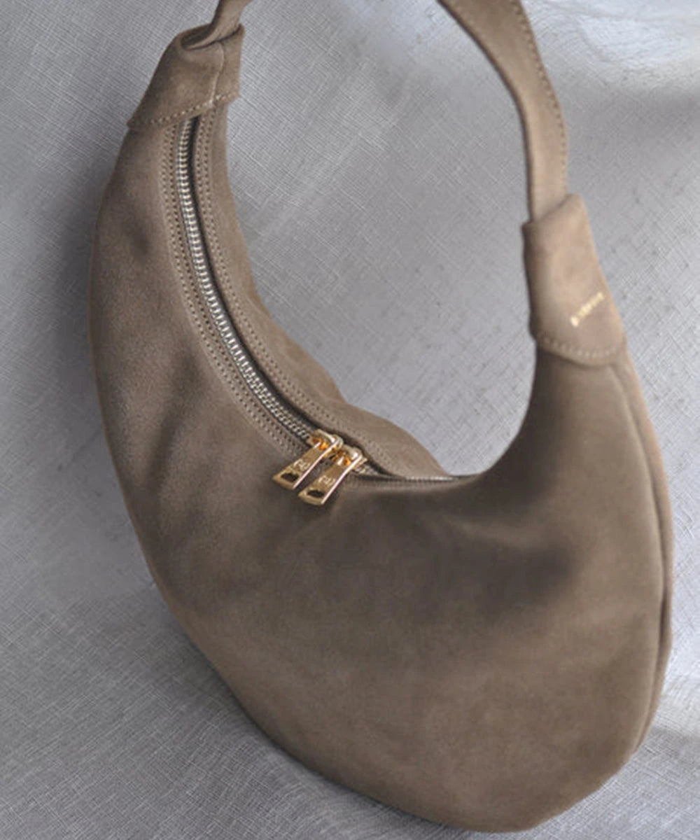 Ophelia Small Leather Bag - Mocca Suede
