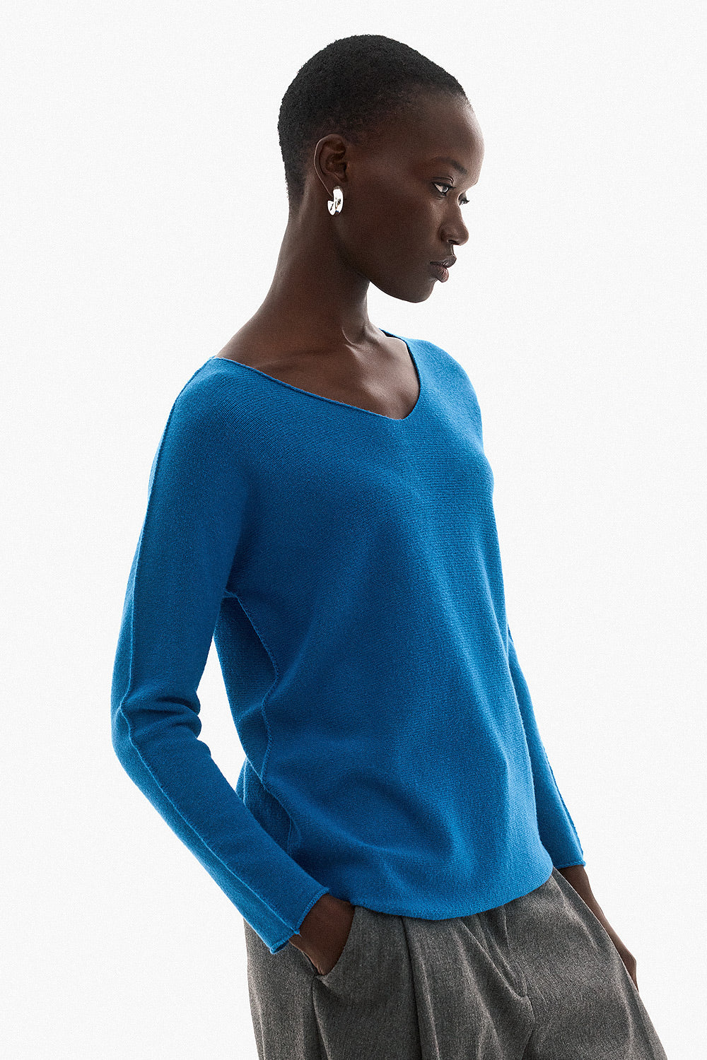 Soft Knitwear V-Neck | Petrol
