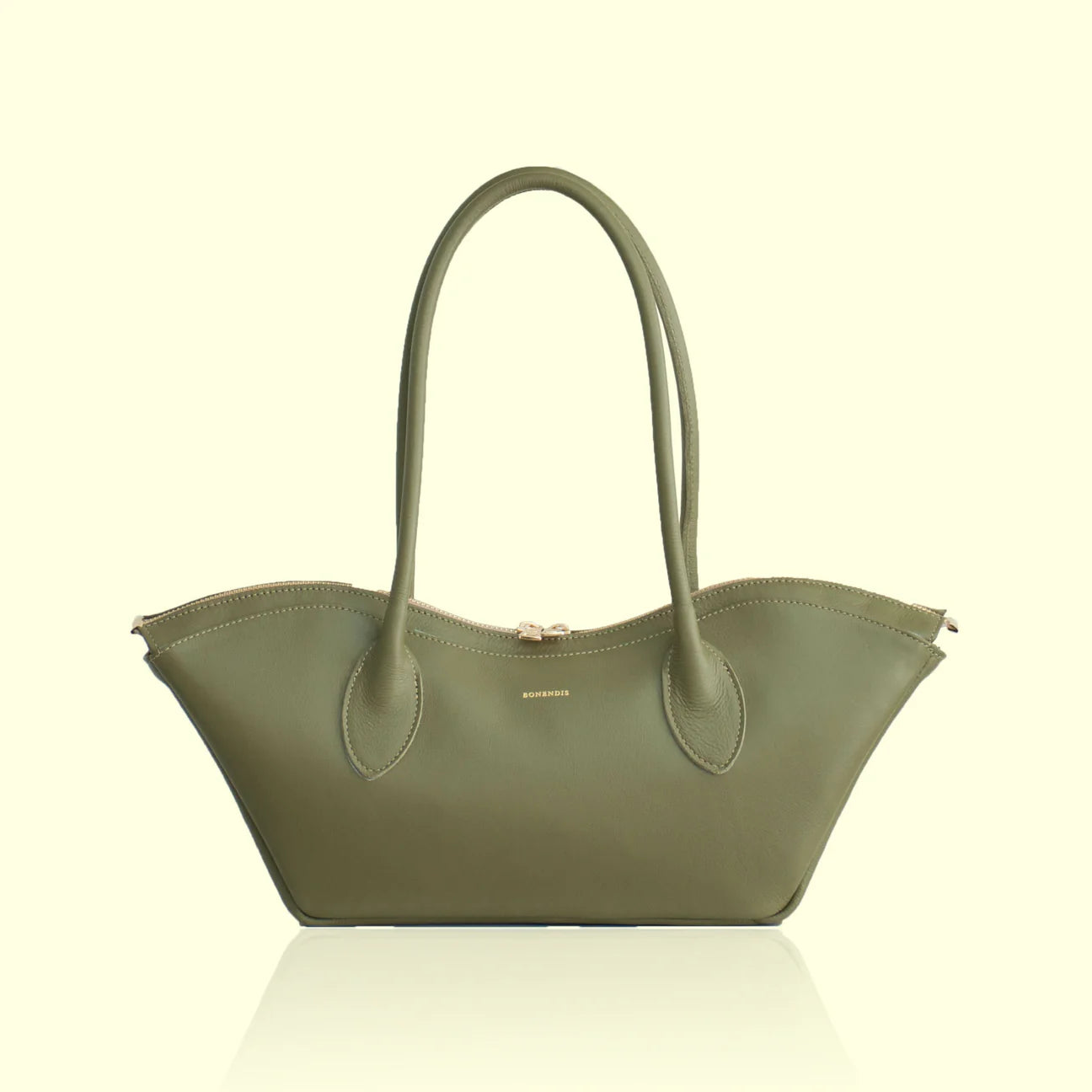 Bisou Small Leather Bag - Olive Green