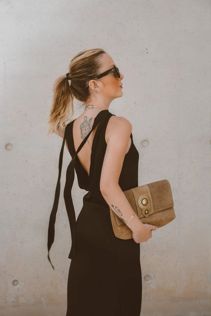 Aurora Suede Shoulder Bag - Mocca