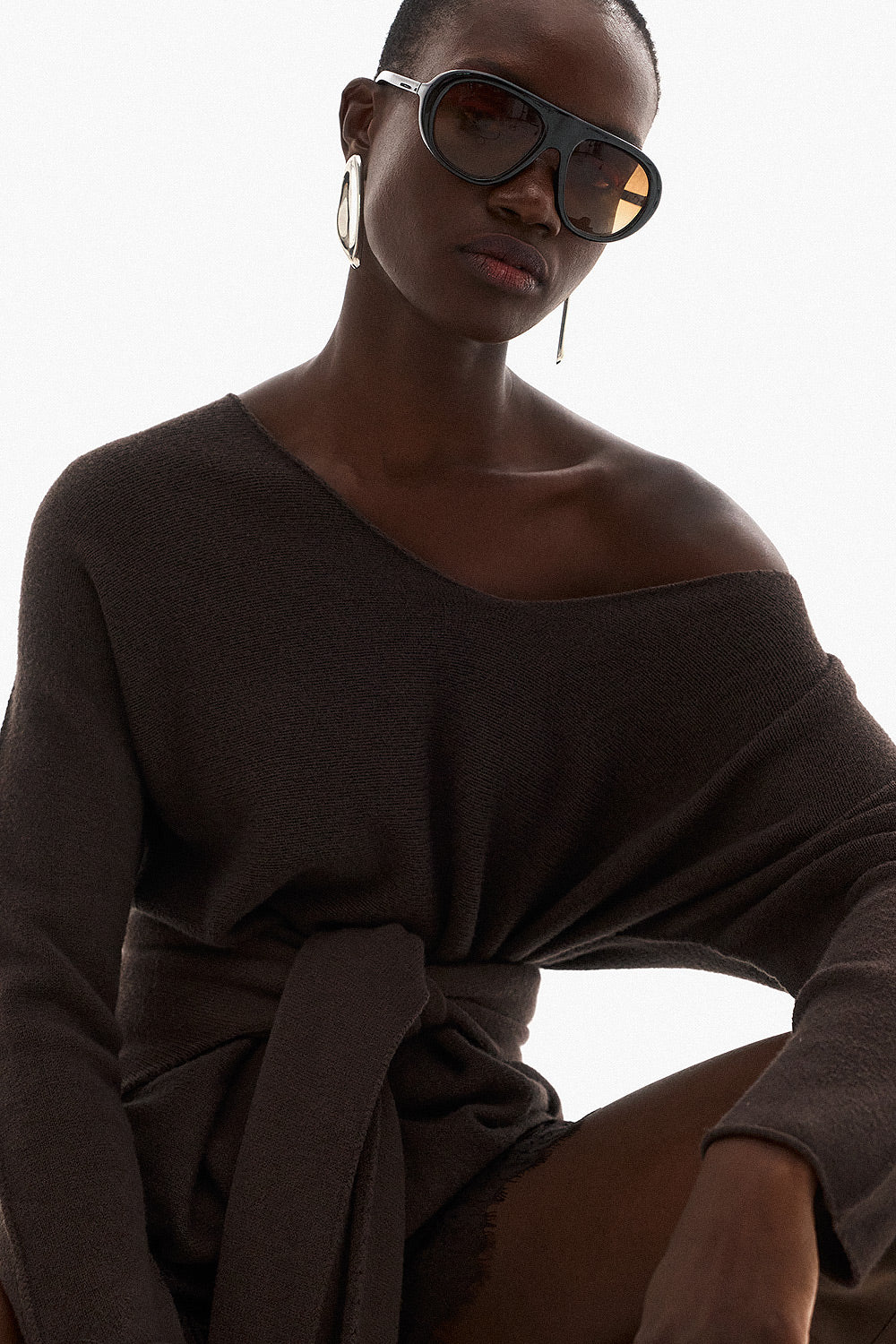 Soft Knitwear V-Neck | Brown