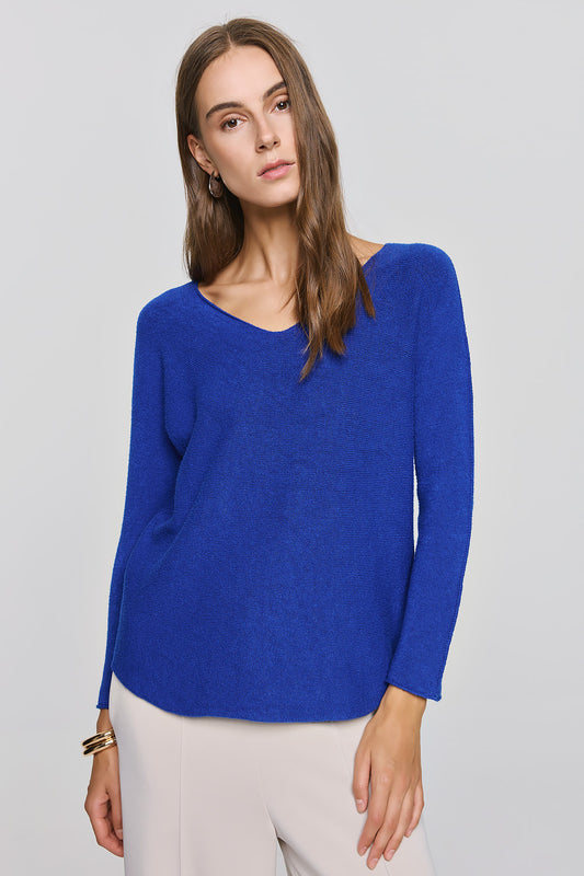 Soft Knitwear V-Neck | Blue Royal