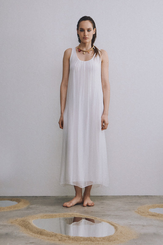 Hydra Long Dress | White