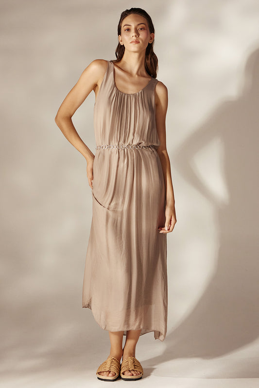 Hydra Long Dress | Beige