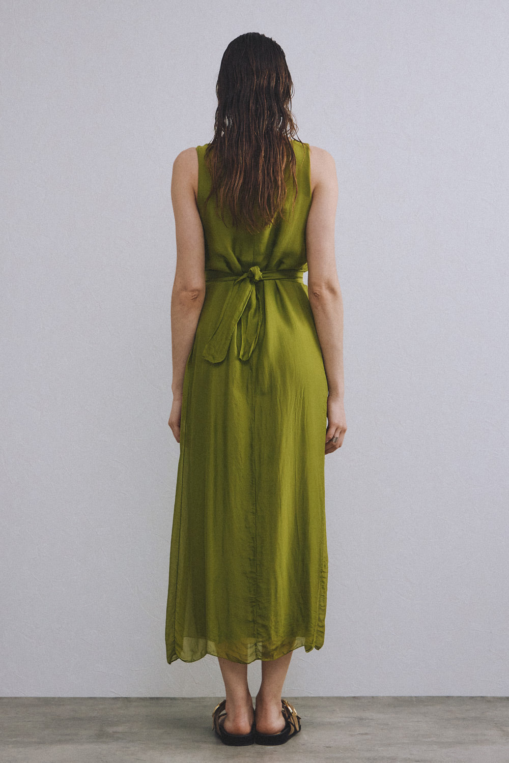Hydra Long Dress | Olive Green