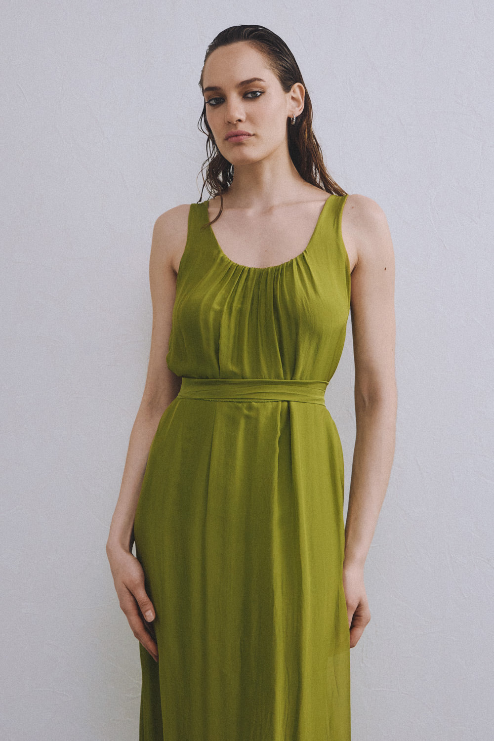 Hydra Long Dress | Olive Green