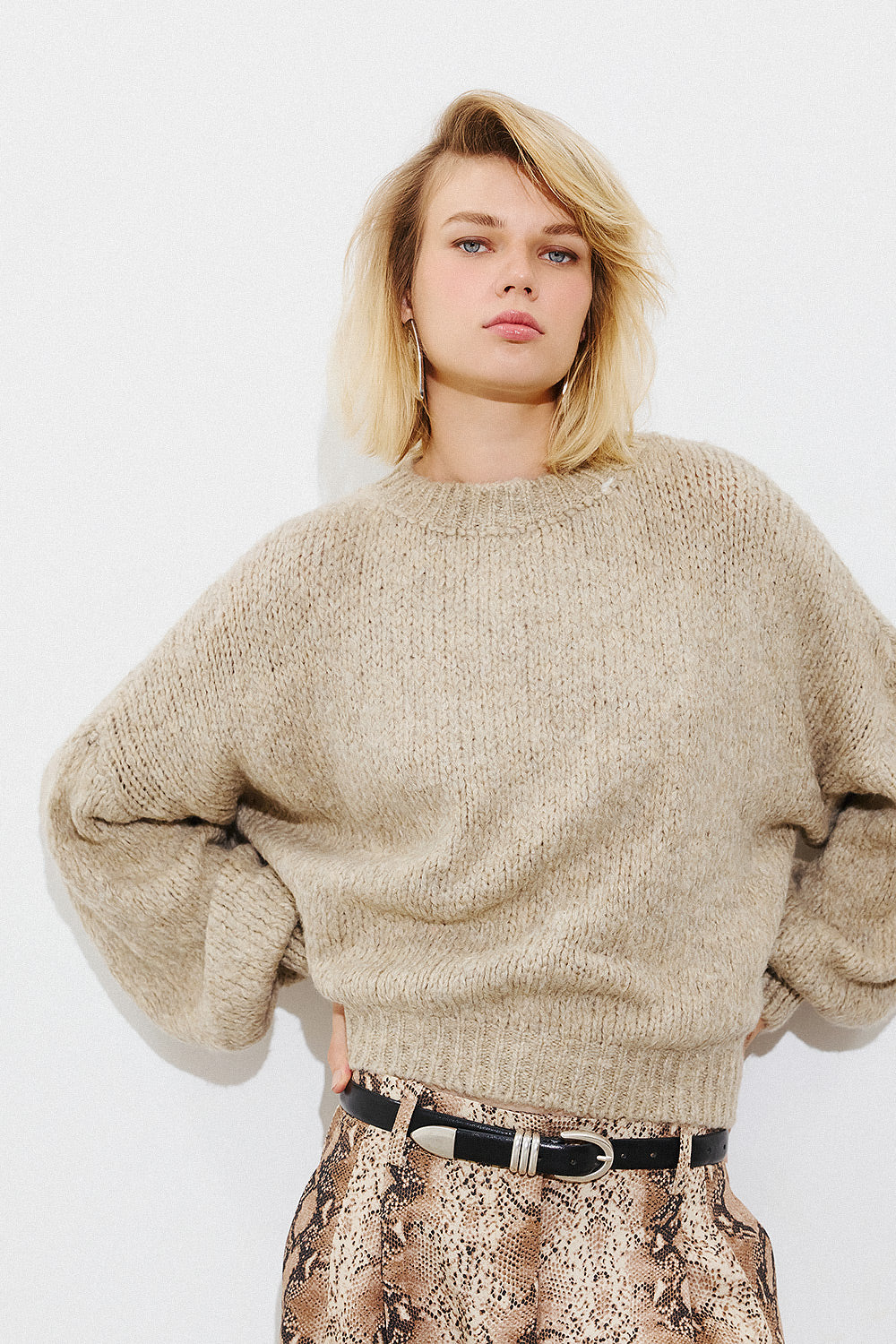 Long Sleeve Pullover - Beige
