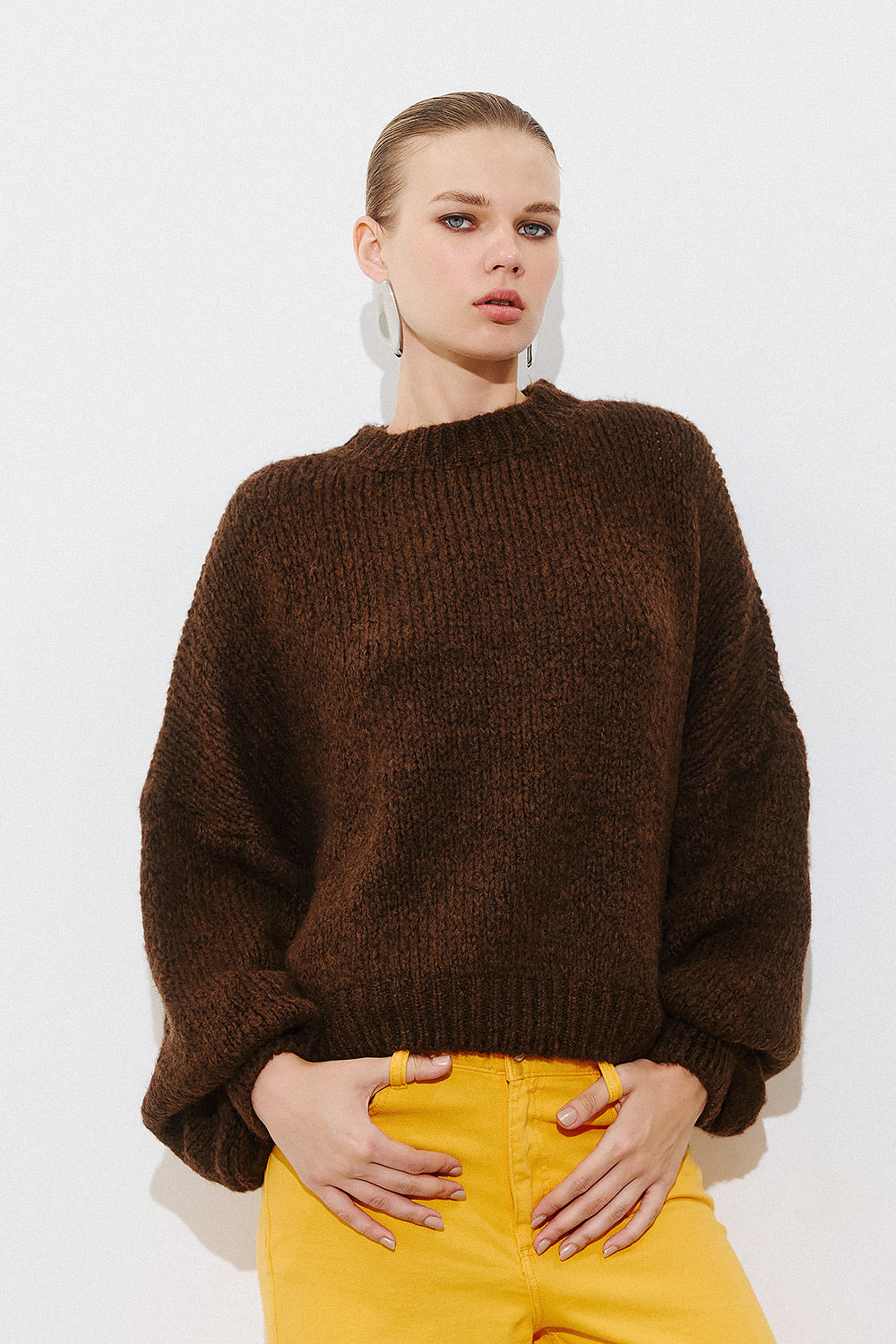 Long Sleeve Pullover - Brown