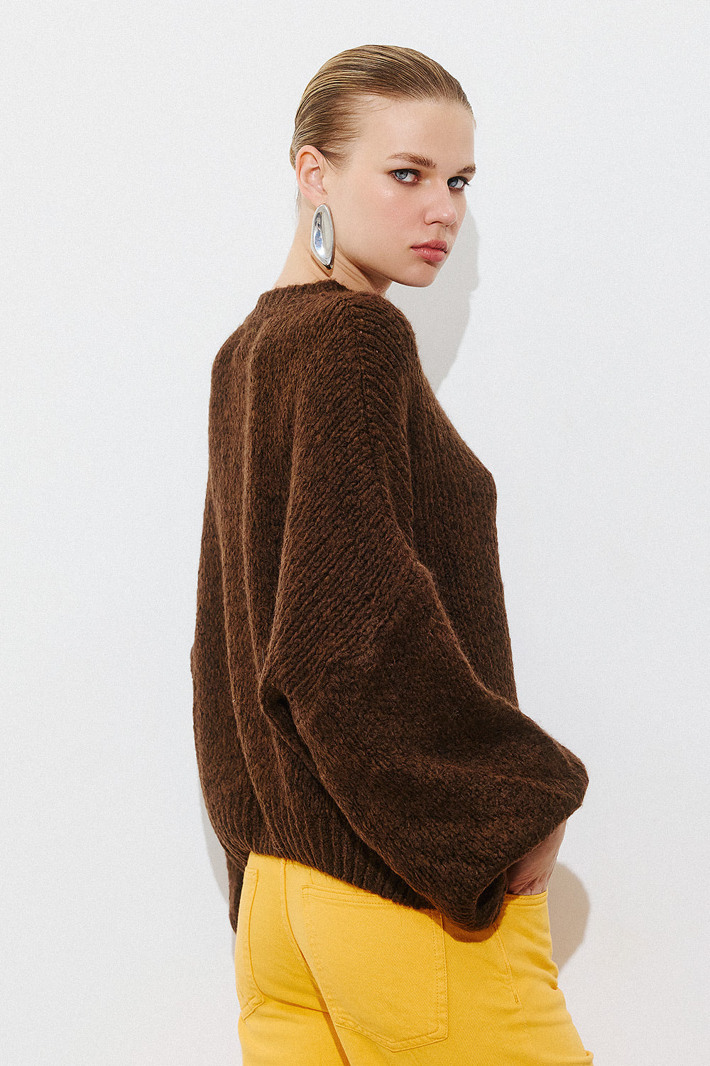 Long Sleeve Pullover - Brown