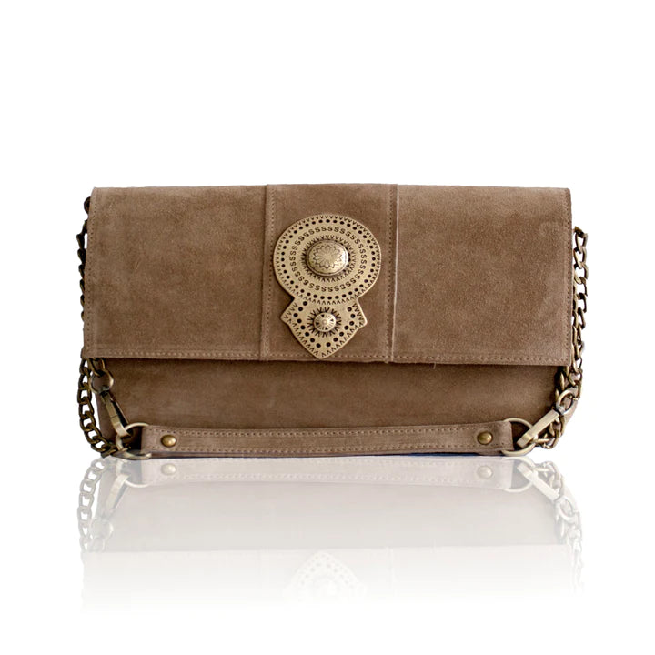 Aurora Suede Shoulder Bag - Mocca