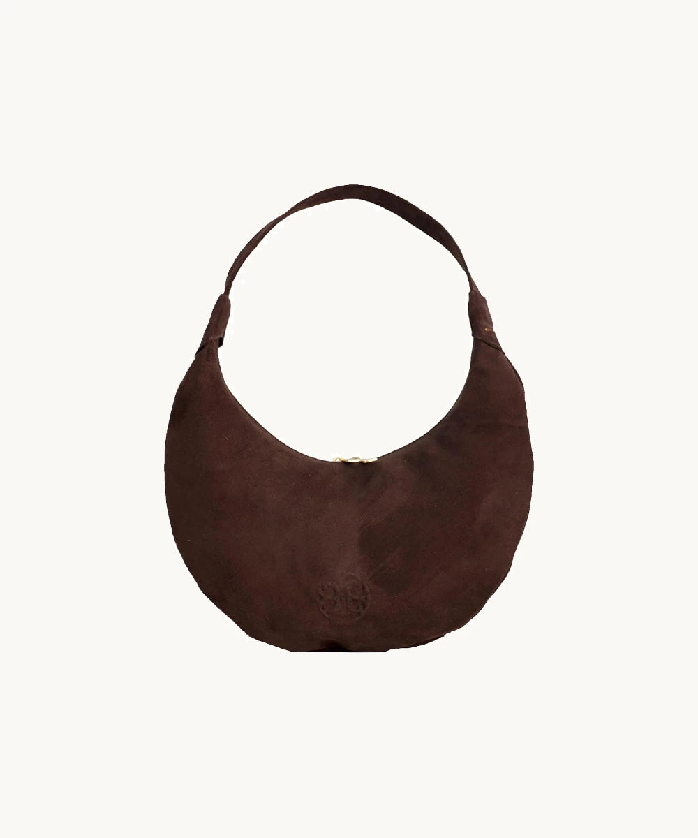 Ophelia Small Leather Bag - Choco Suede
