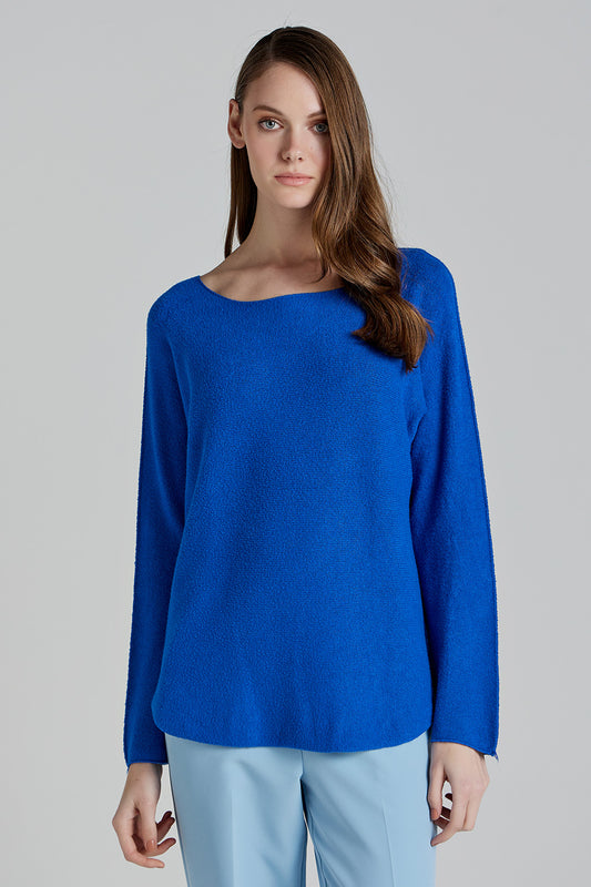 Soft Knitwear O-Neck | Blue Royal