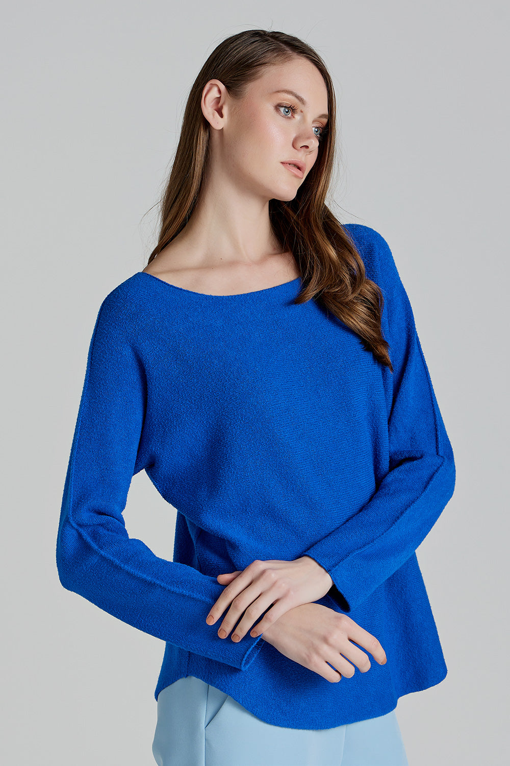 Soft Knitwear O-Neck | Blue Royal