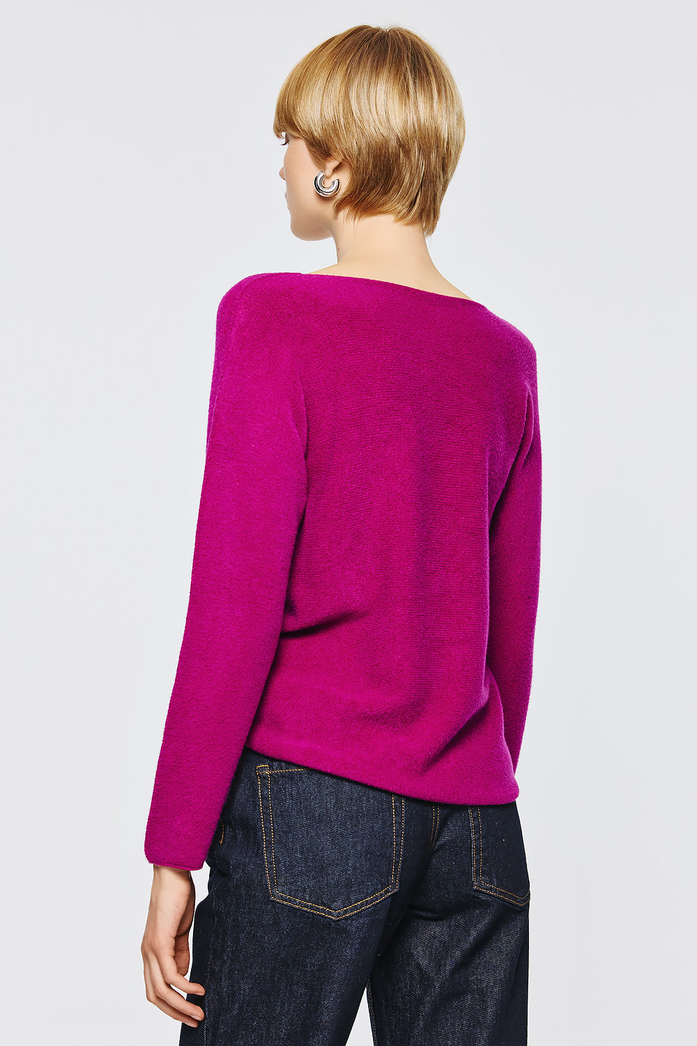 Soft Knitwear O-Neck | Magenta