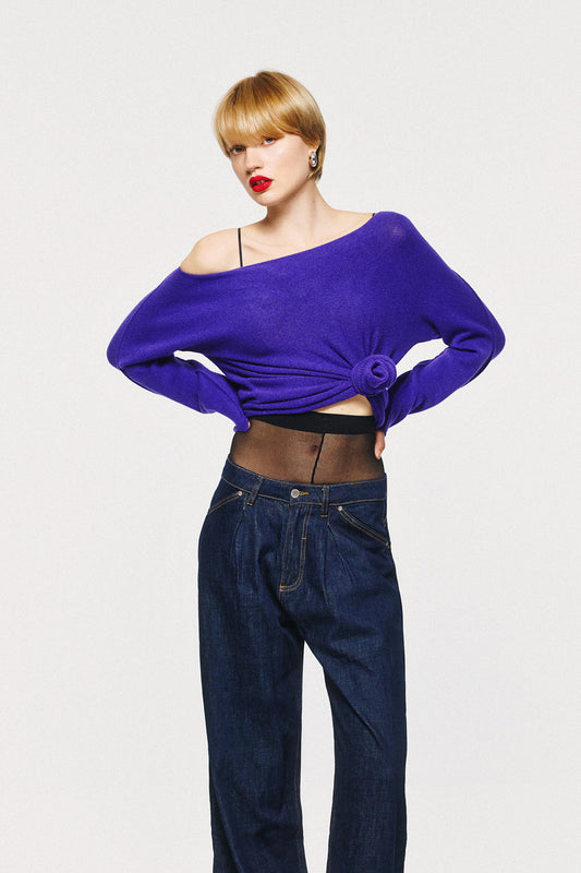 Soft Knitwear O-Neck | Purple