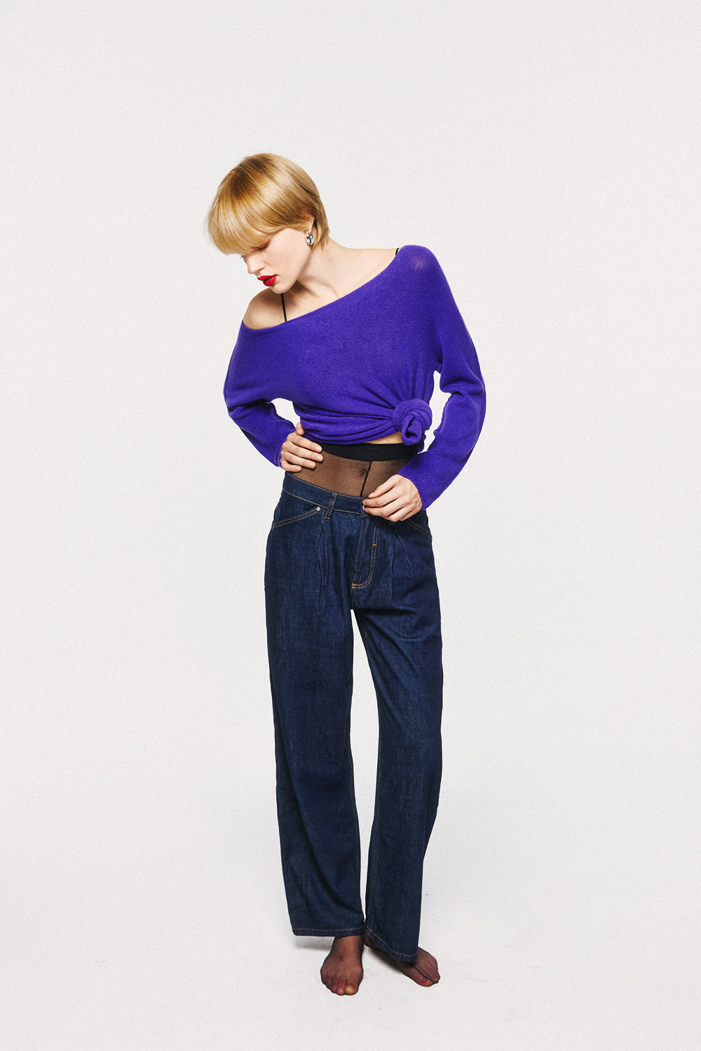 Soft Knitwear O-Neck | Purple