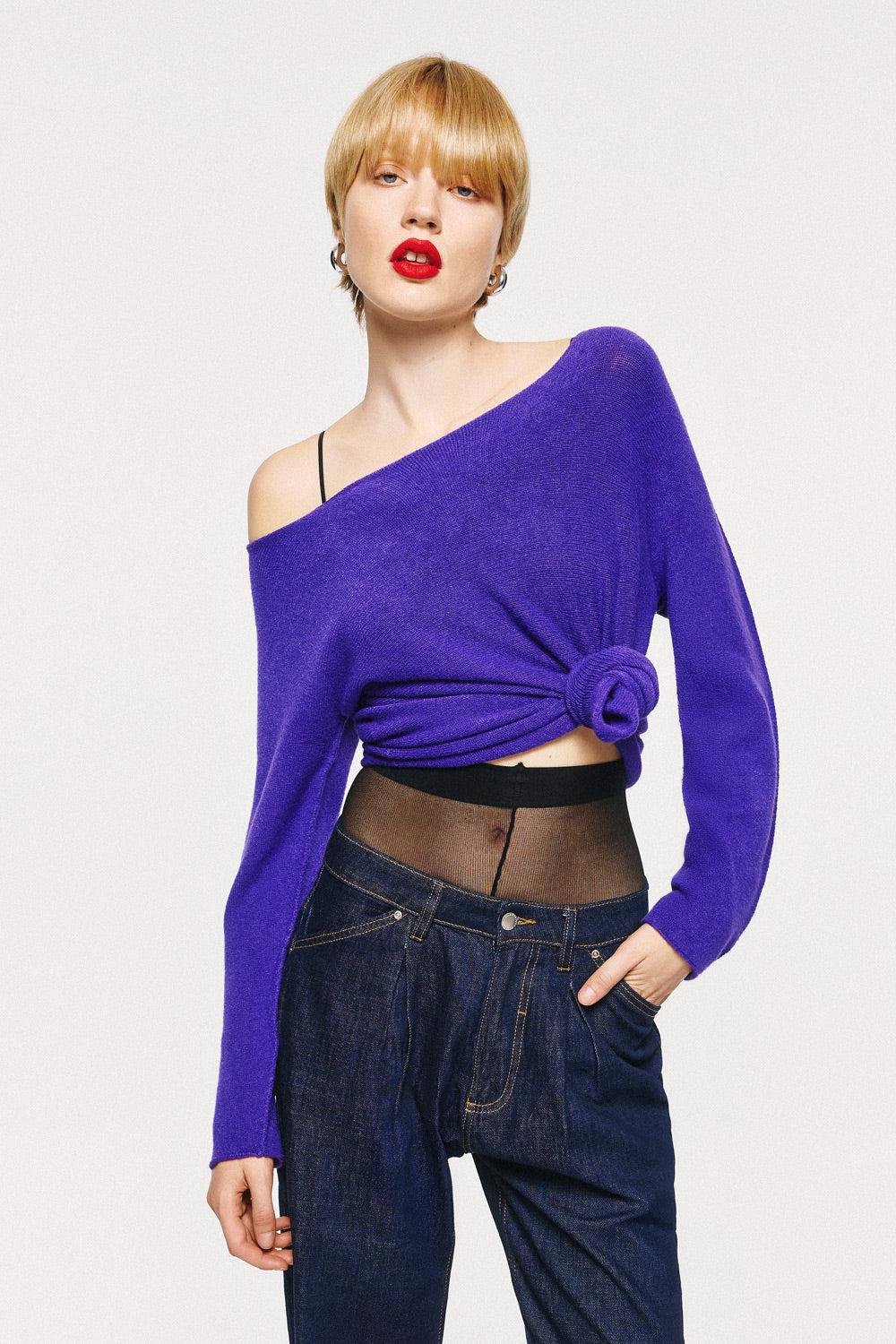 Soft Knitwear O-Neck | Purple