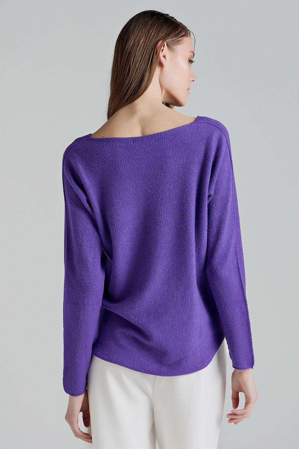 Soft Knitwear V-Neck | Purple