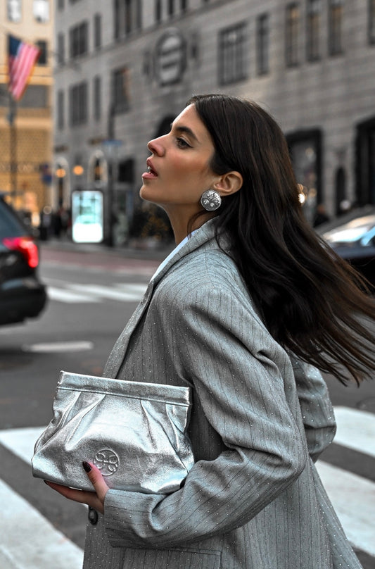 Goodnight Kiss Leather Bag - Silver