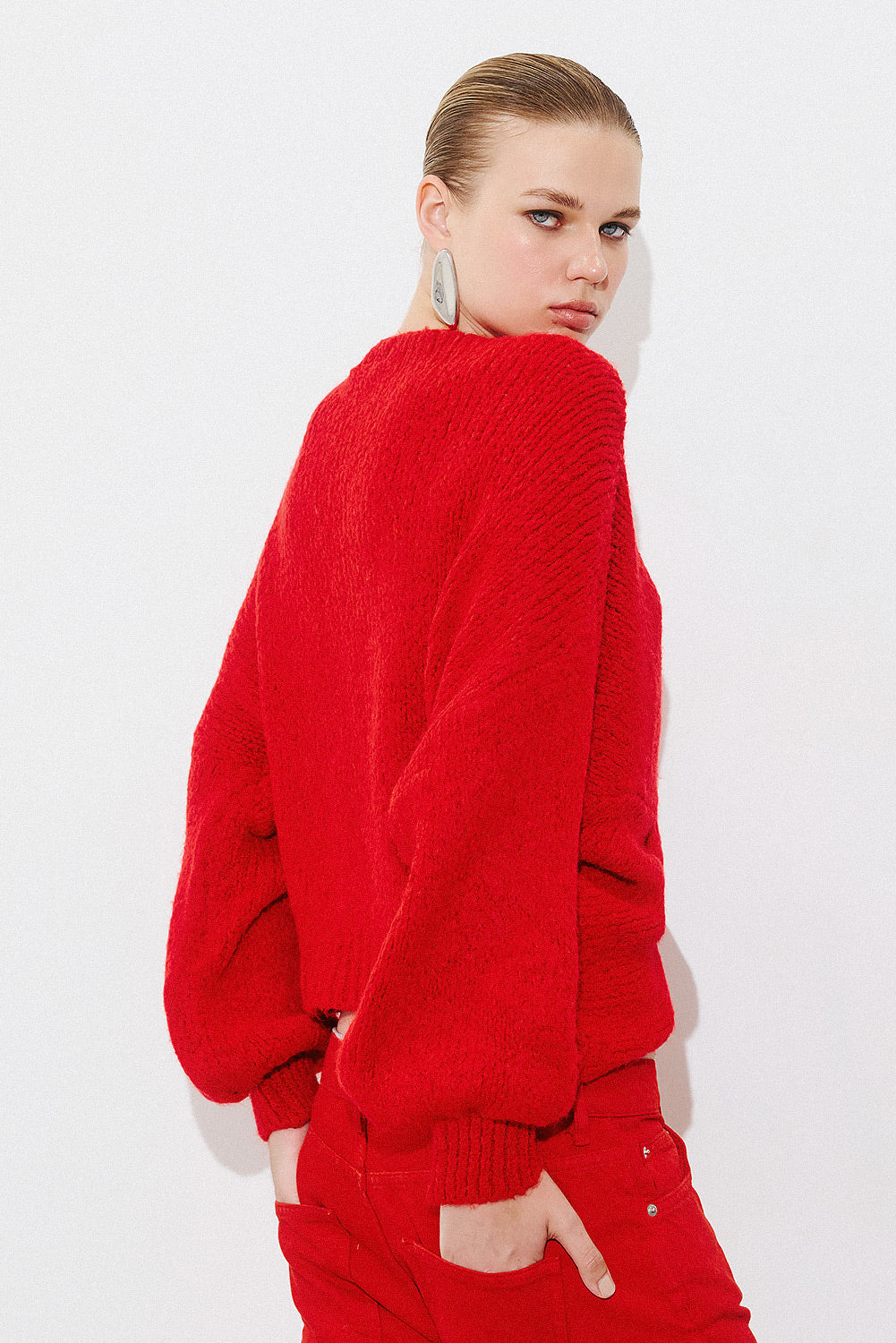 Knot Pullover -Red