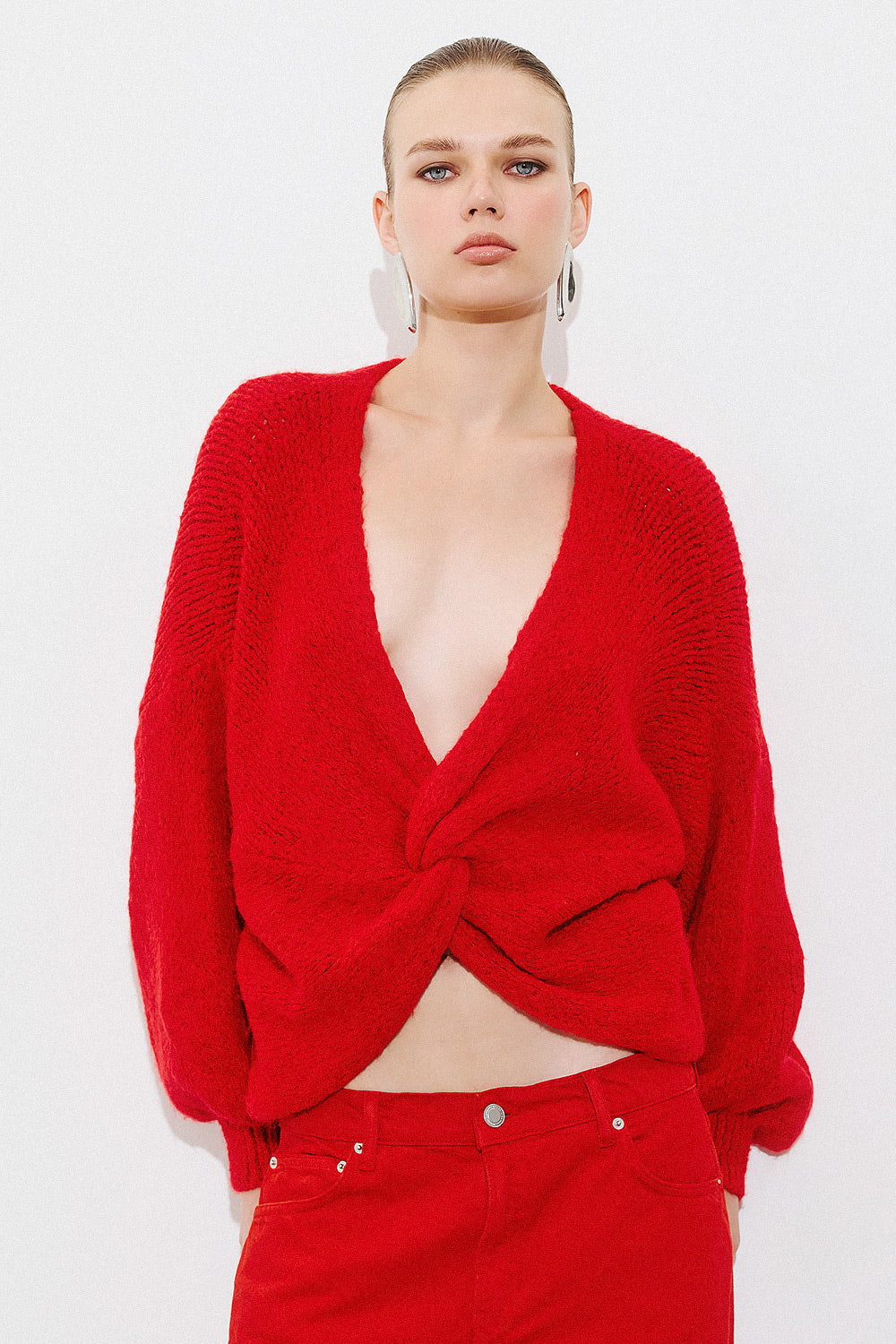 Knot Pullover -Red