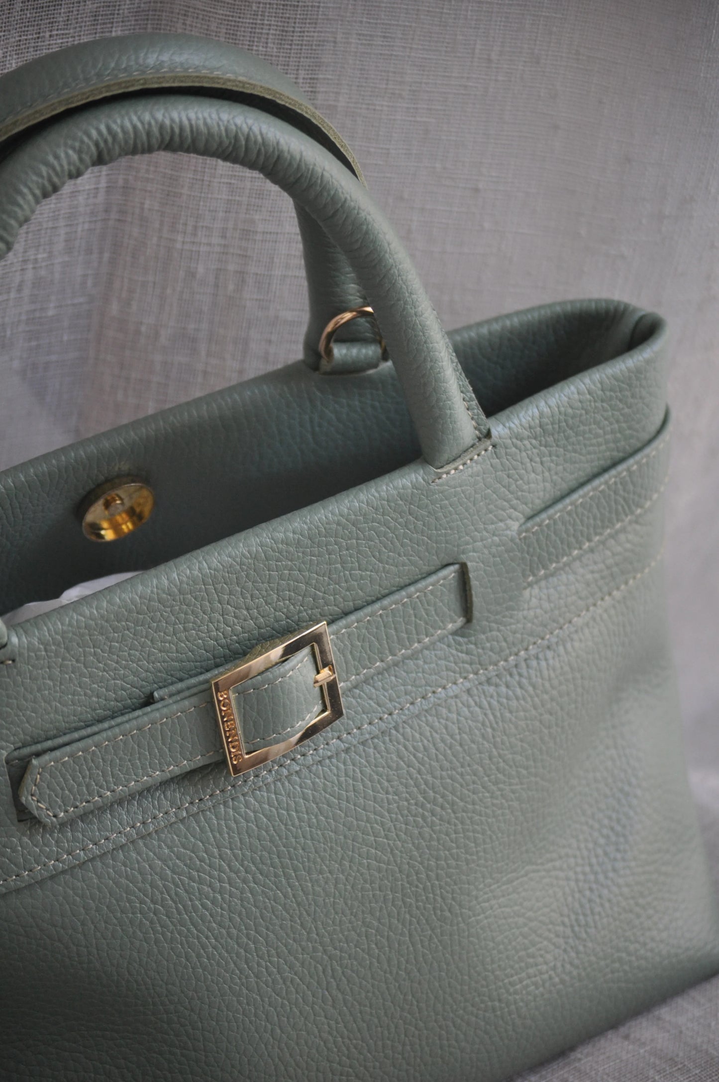 Emily Medium Leather Handbag - Mint