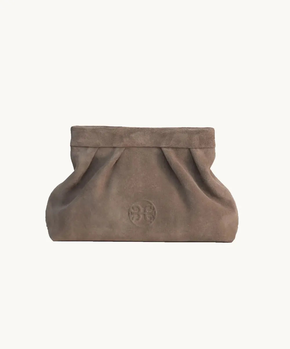 Kiss Mini Leather Pouch - Mocca Suede