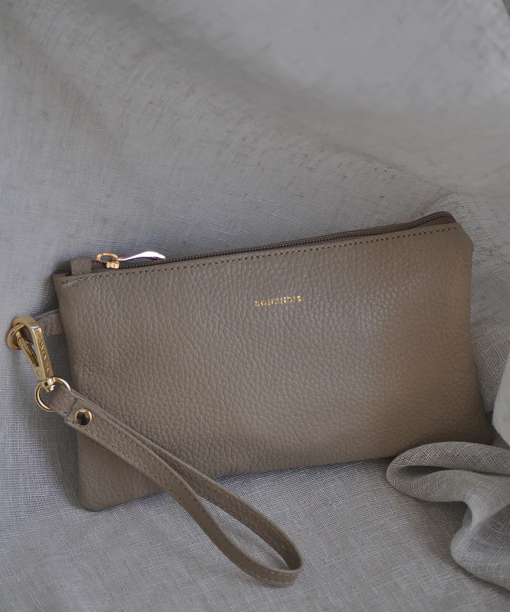 Polly Pouch - Taupe Leather