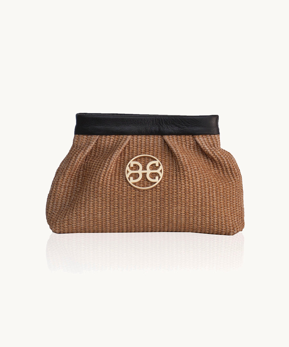 Kiss Raffia Pouch - Black