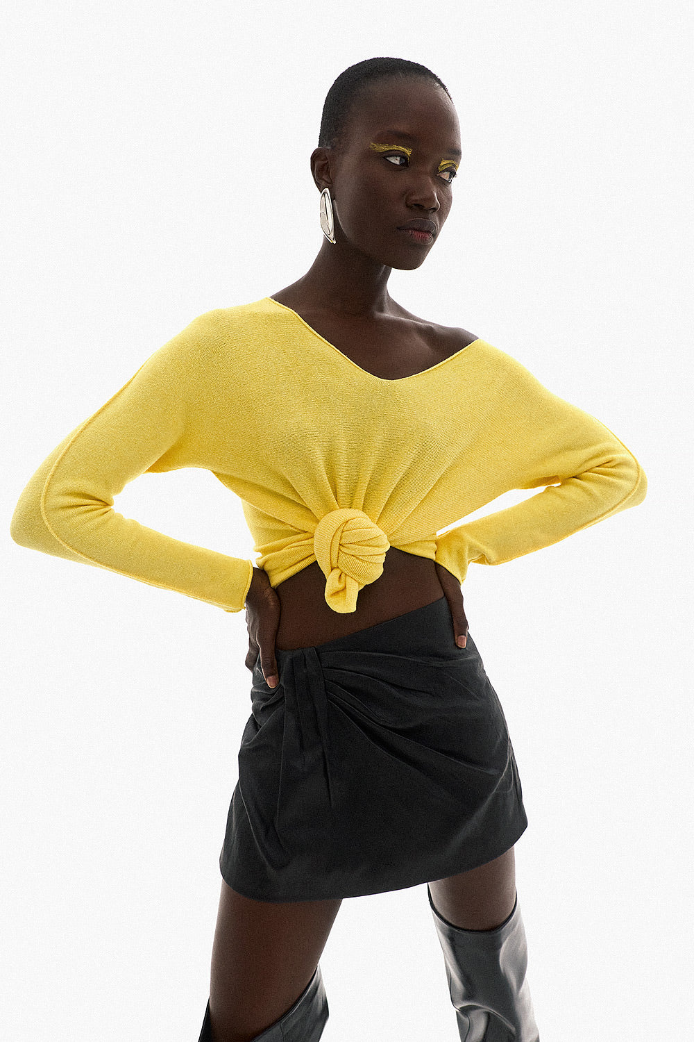 Soft Knitwear V-Neck | Yellow