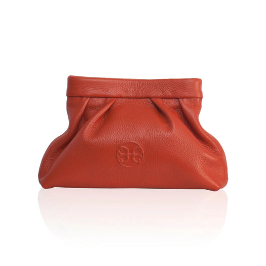 Kiss Mini Leather Pouch - Orange