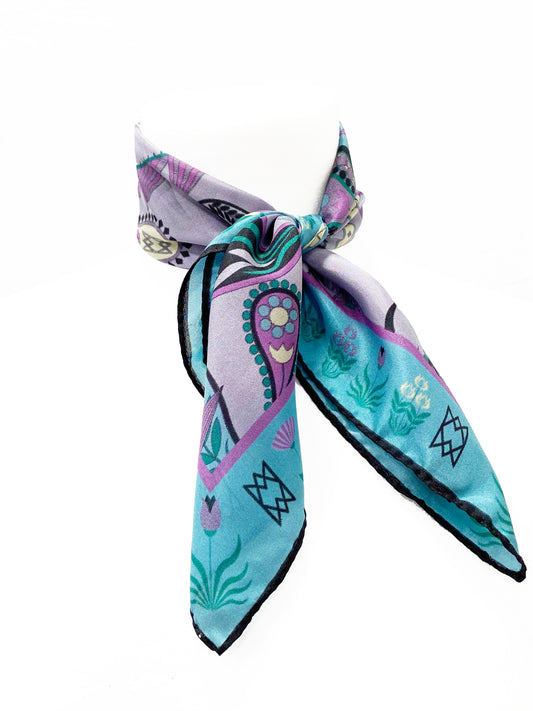 Lavender Paisley Mini Silk Scarf