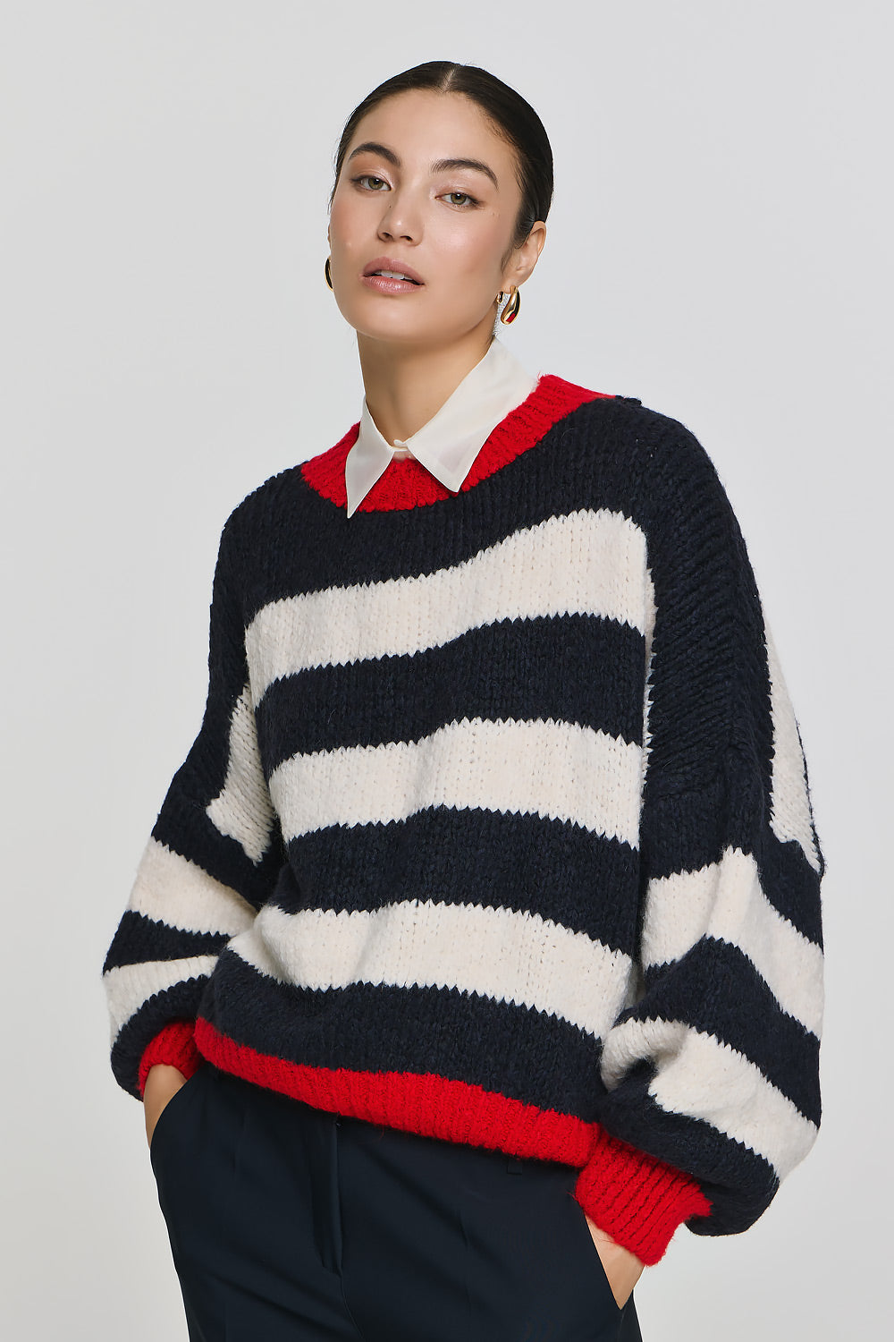 Long Sleeve Pullover - Blue Stripe