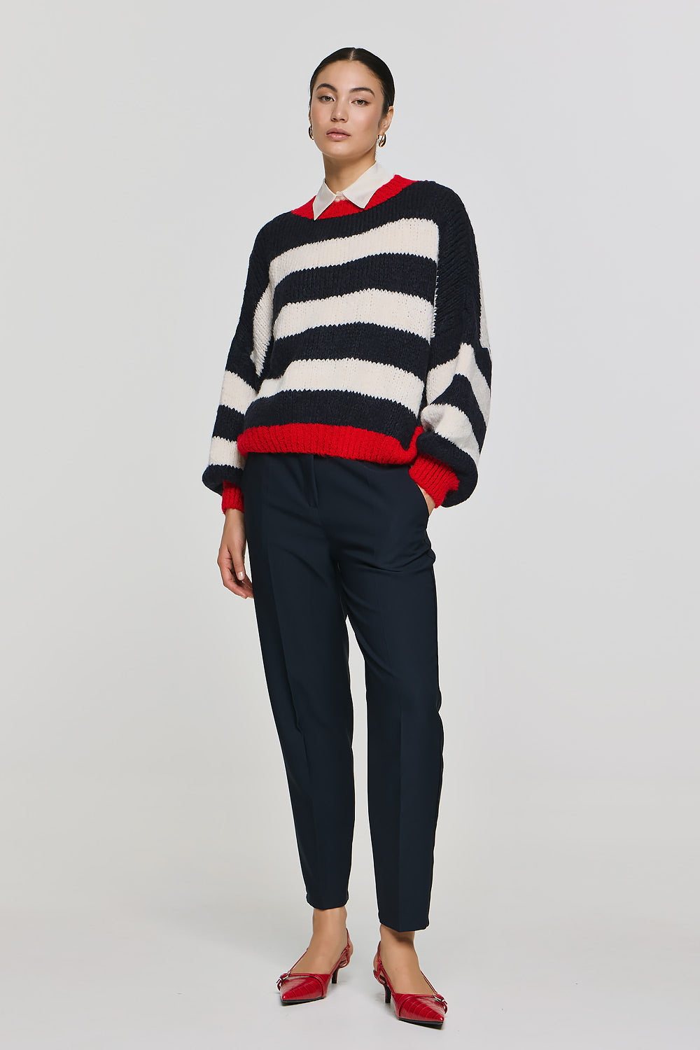 Long Sleeve Pullover - Blue Stripe