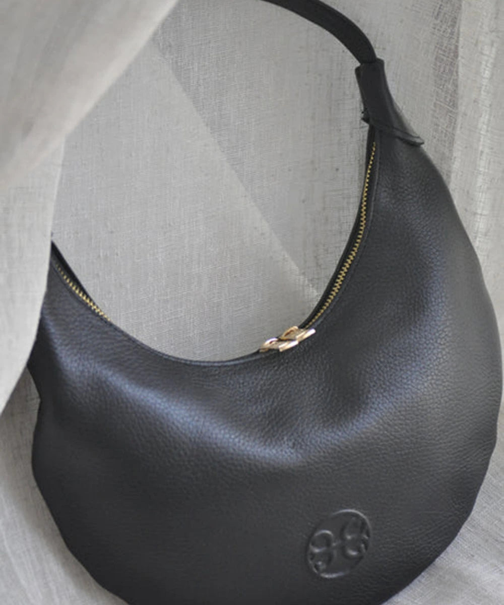 Ophelia Small Leather Bag - Black