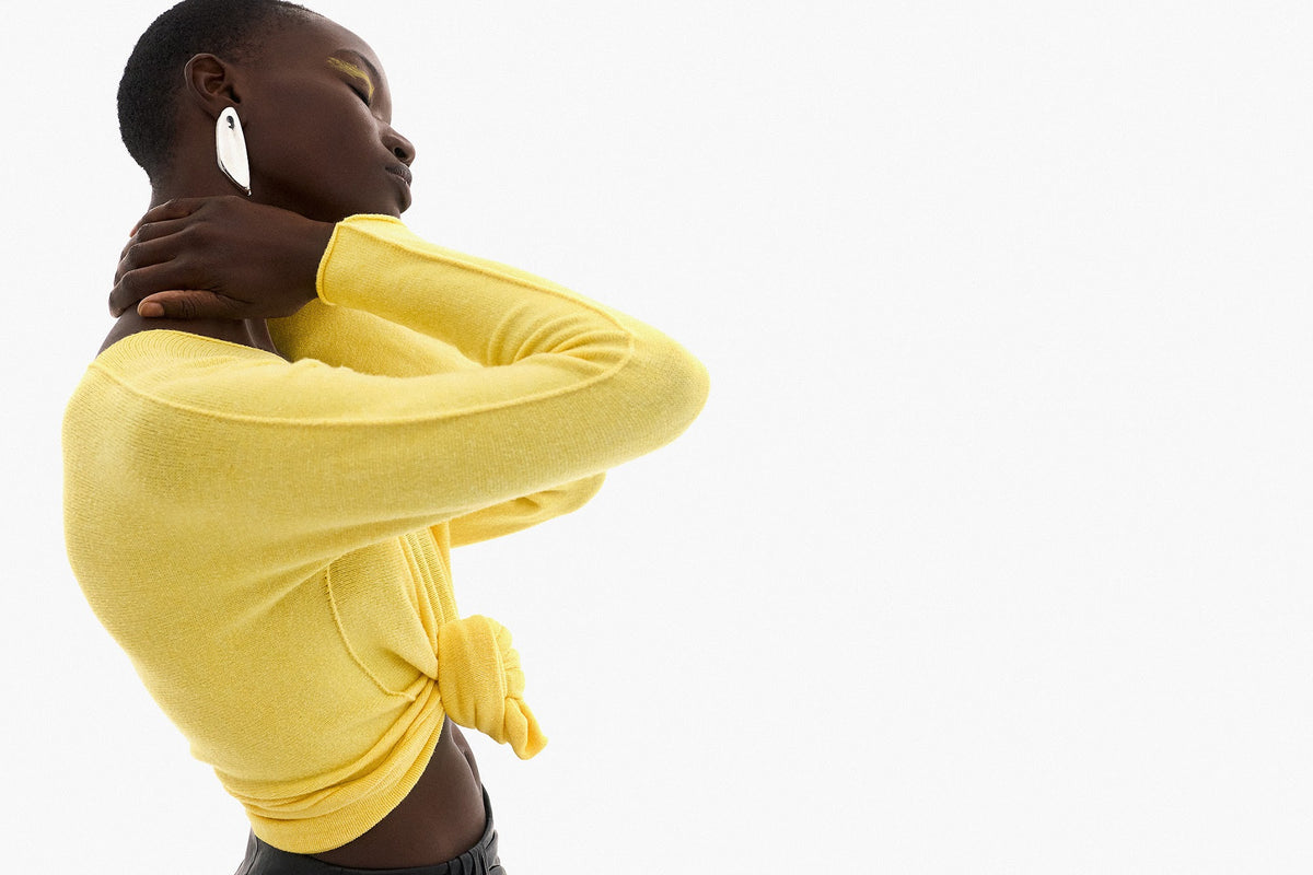Soft Knitwear V-Neck | Yellow