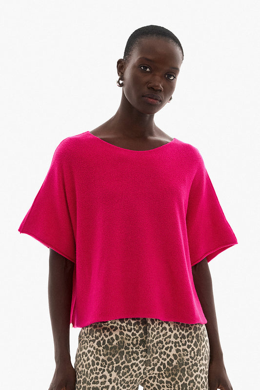 Soft Knitwear 3/4 Sleeve | Fuchsia
