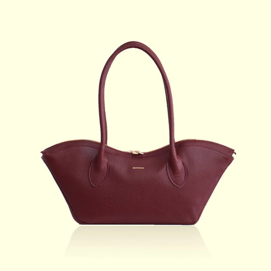 Bisou Small Leather Bag - Cherry Red