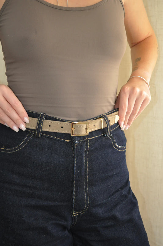 Bonendis Leather Belt - Mocca Suede