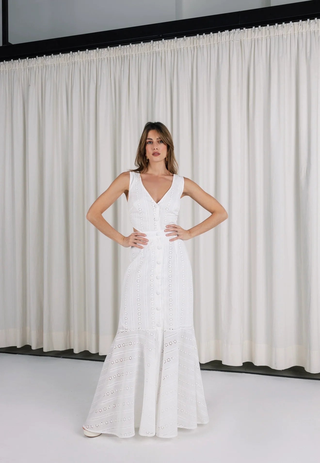 Opaline Button Dress