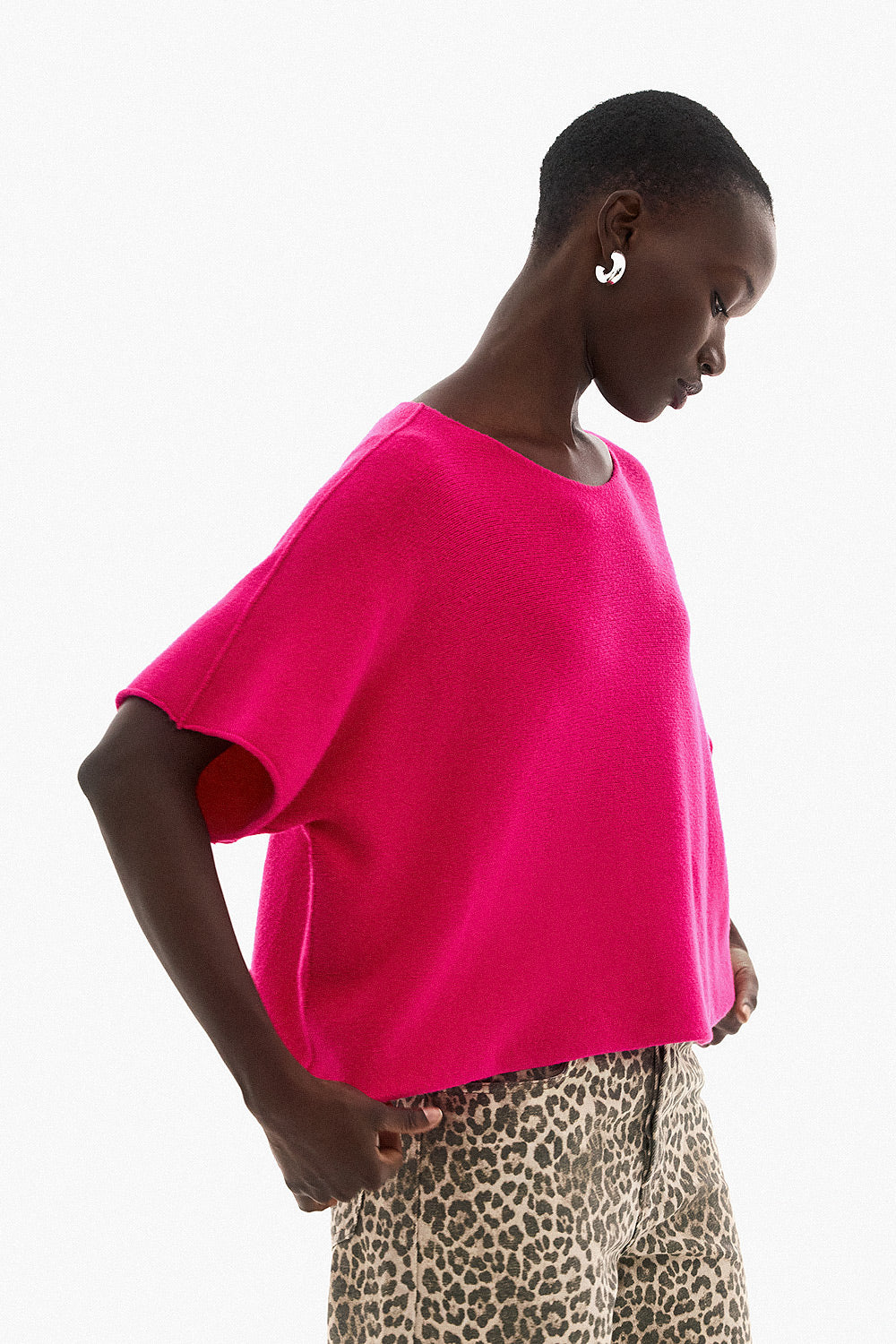 Soft Knitwear 3/4 Sleeve | Fuchsia