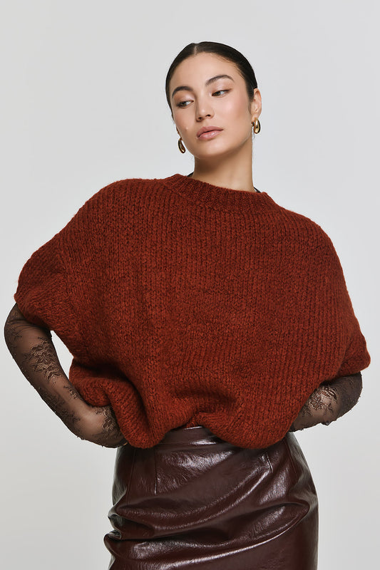 Short Sleeve Pullover - Brown