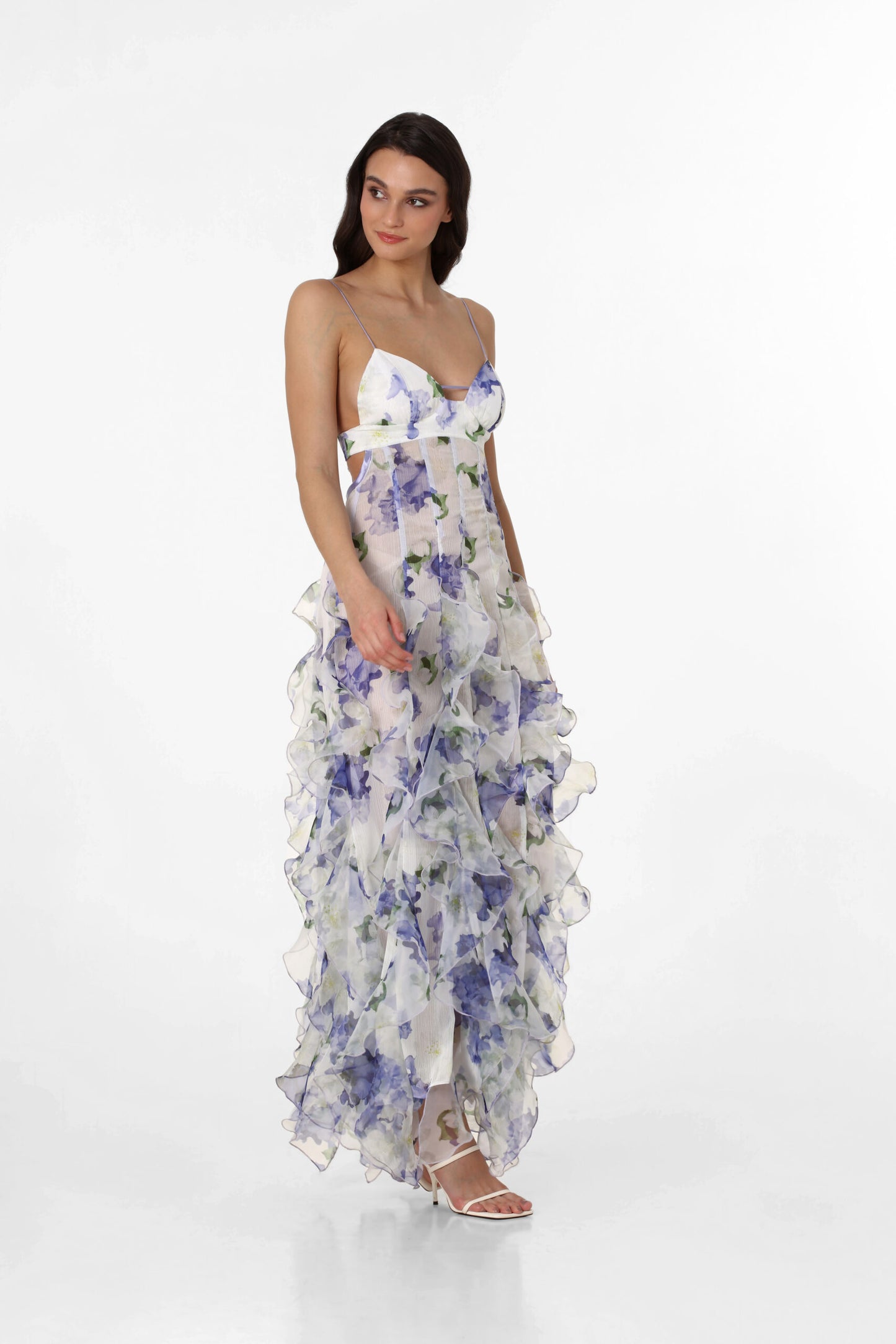 Iris Flower Maxi Dress