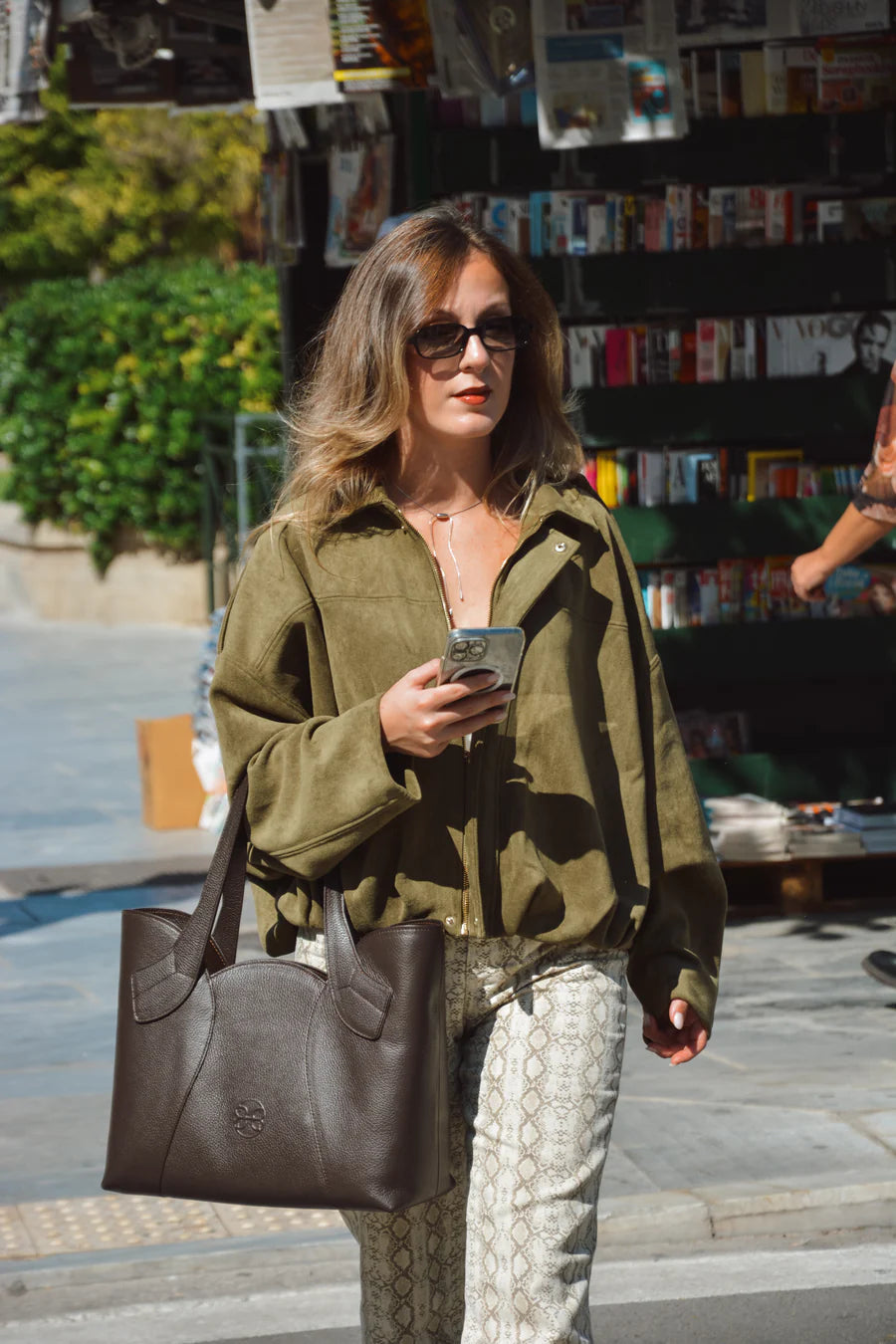 Tulip Tote Bag - Dark Brown