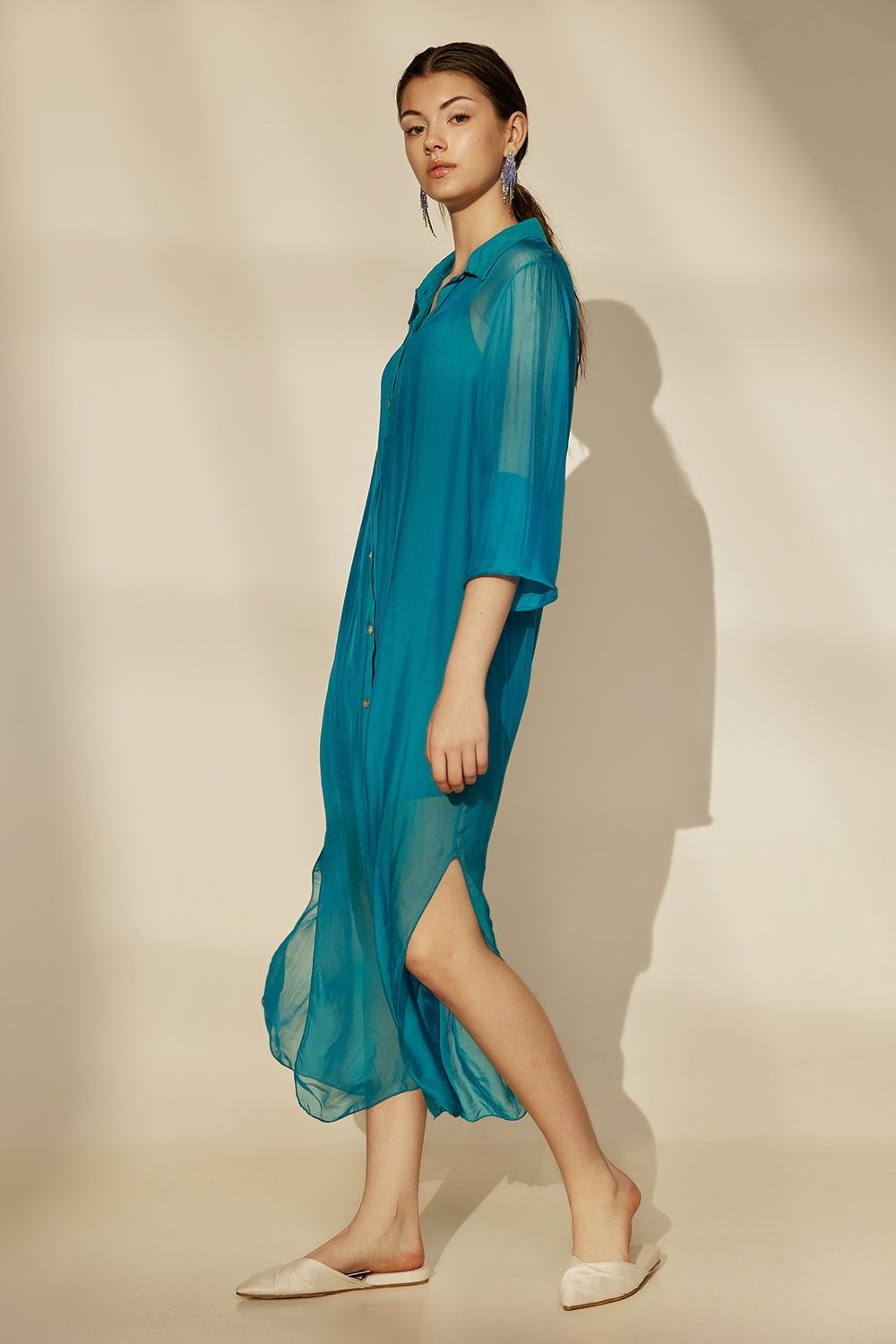 Aphrodite Long Shirt | Ocean Blue