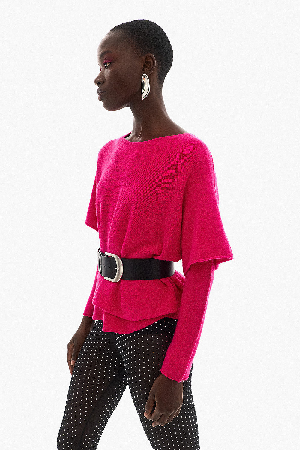 Soft Knitwear 3/4 Sleeve | Fuchsia