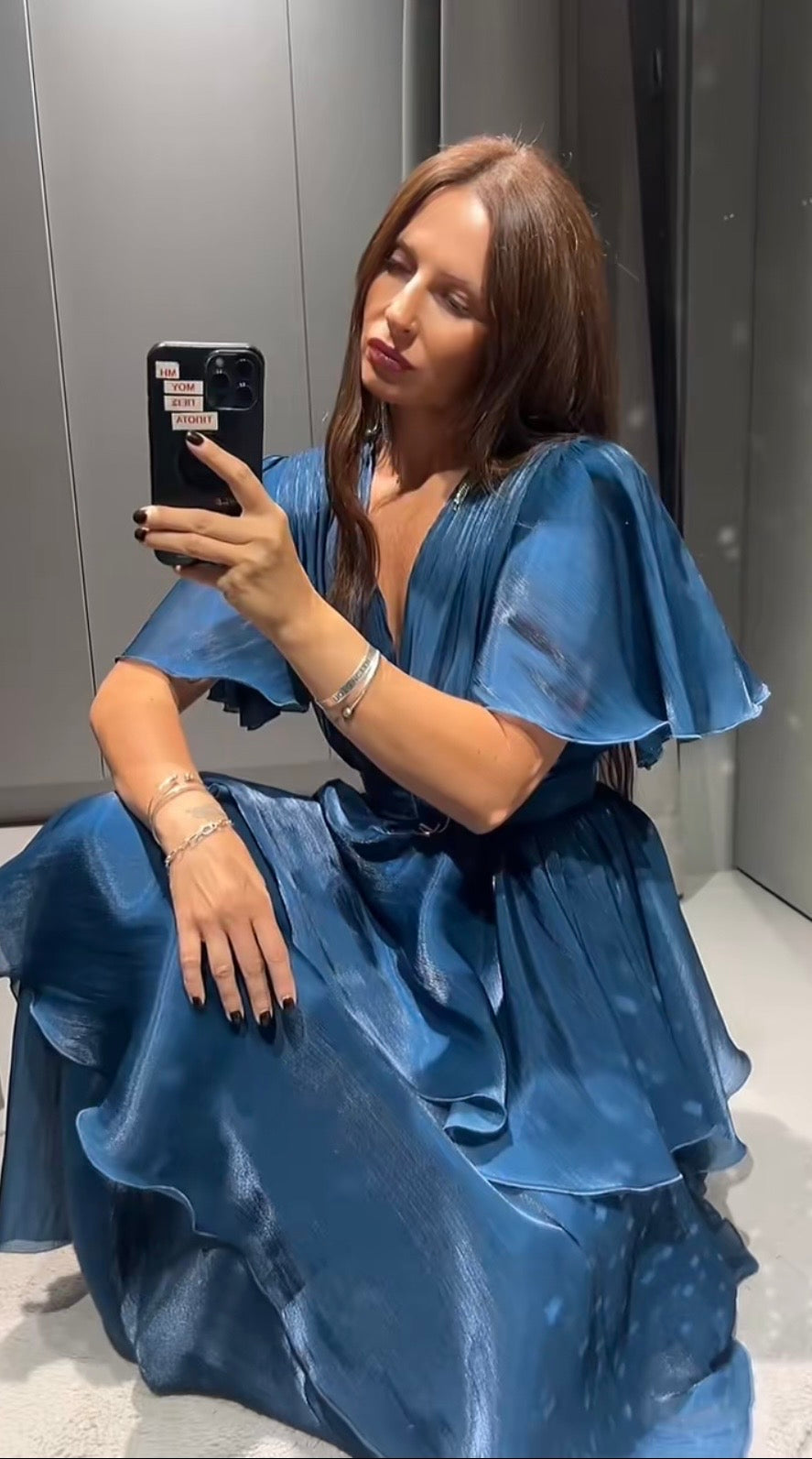 Sarah Dress - Petrol Blue