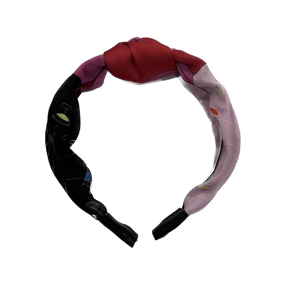 Red Pink Black Knot Headband