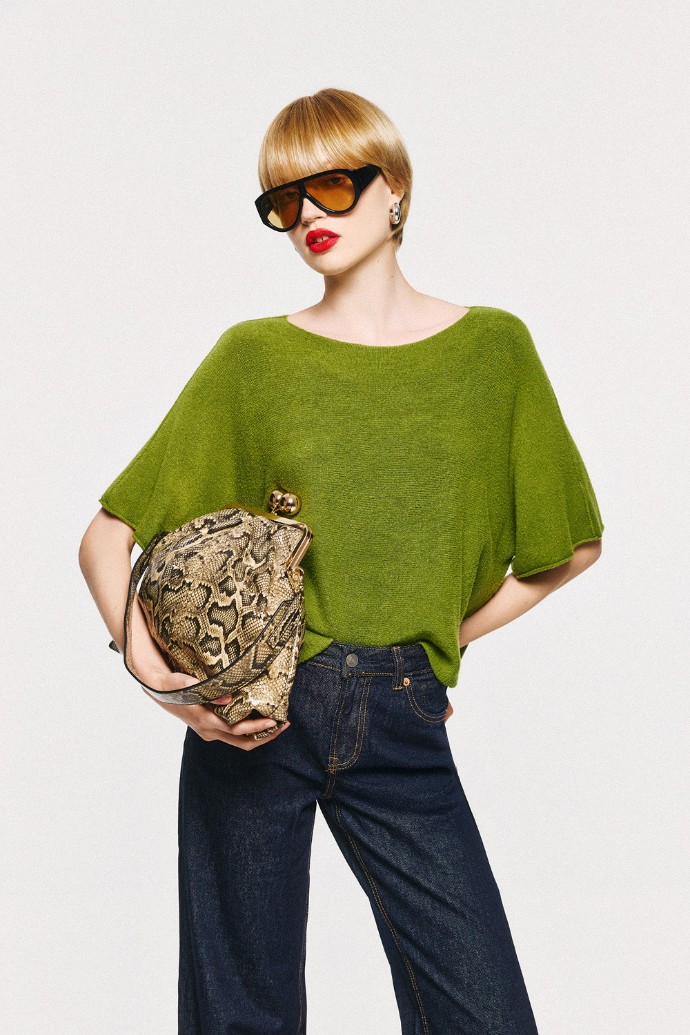 Soft Knitwear 3/4 Sleeve | Olive Green