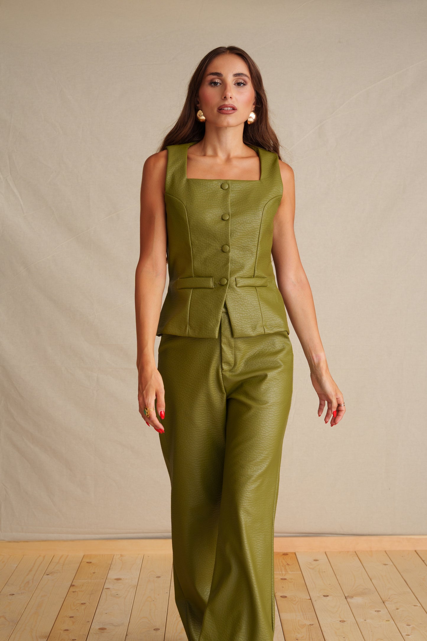 Evergreen Leather Top